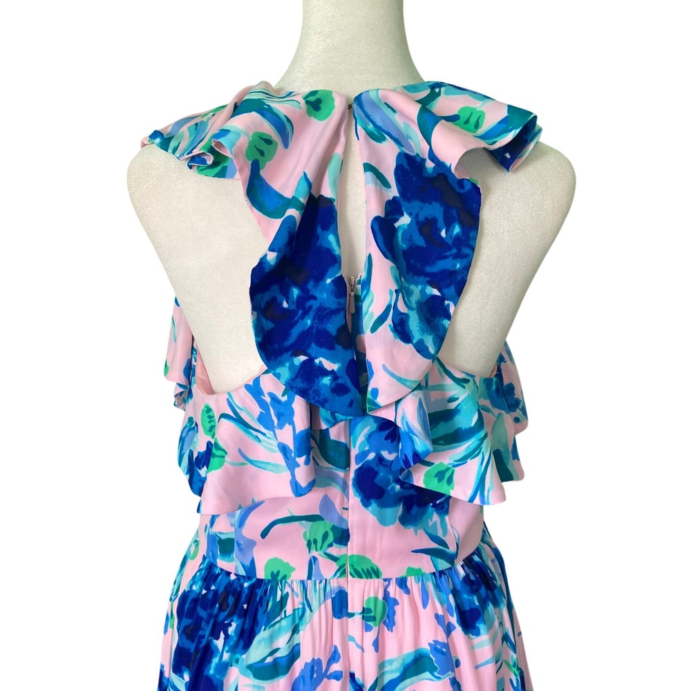 Lilly Pulitzer Rory Dress Racer Back Feminine Ruffle Floral Flowy (Size 4) - Picture 6 of 13
